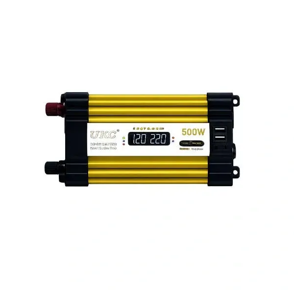 Автомобильный инвертор UKC 2хUSB LCD 500 Вт 12-220V Черно-желтый (37520591) Автомобильный инвертор UKC 2хUSB LCD 500 Вт 12-220V Черно-желтый (37520591)