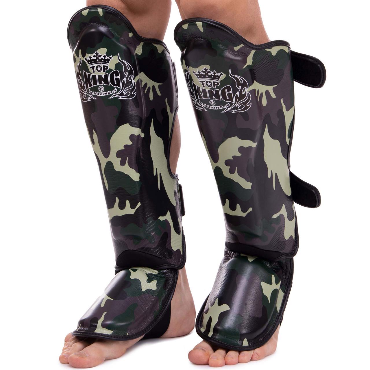 Защита голени и стопы Top King Empower Camouflage кожаный S Зеленый (TKSGEM-03)