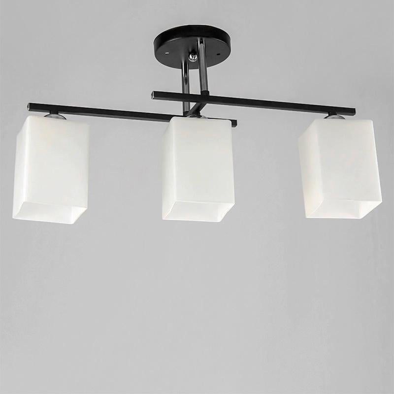 Люстра потолочная Light House NM-15321/3 CR+BK+WT на три лампы Черный