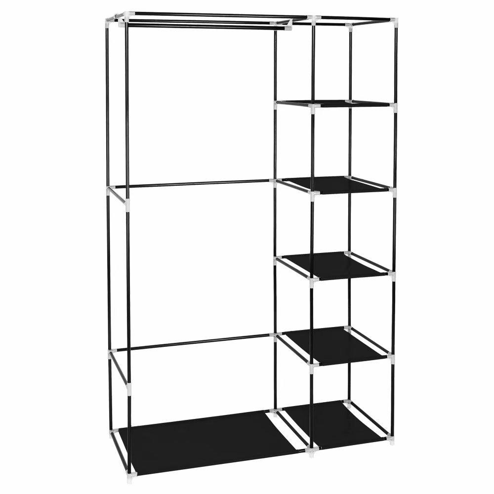 Складной тканевый шкаф Storage Wardrobe 68110 Черный (03072021_37) - фото 2