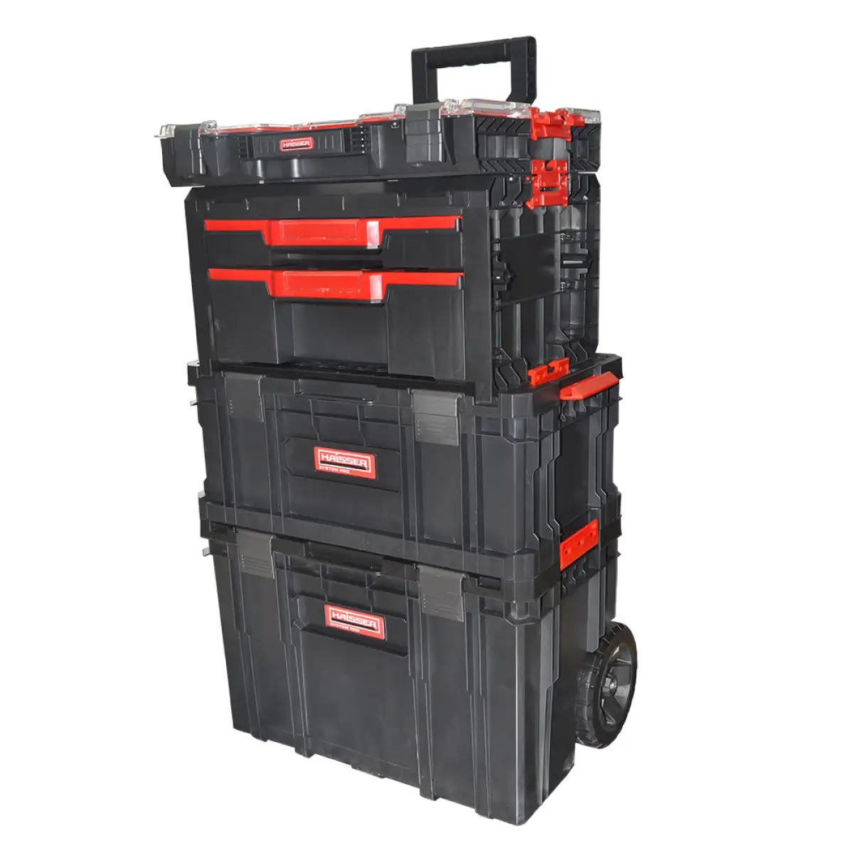 Ящик для инструментов Haisser на колесах состоит с 4 ящиков 530x385x690 мм (24911602)