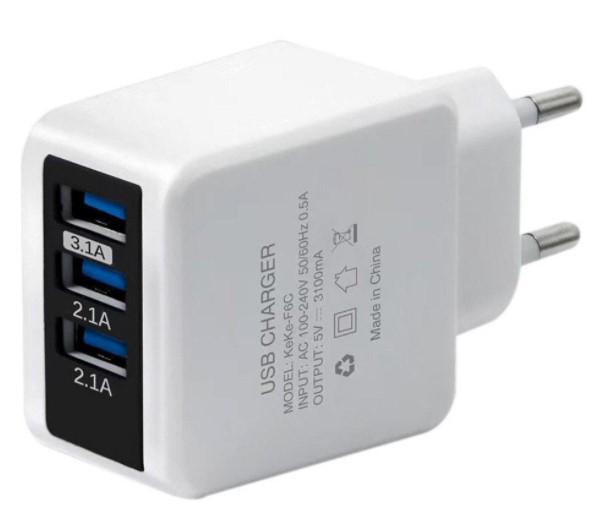 Сетевое зарядное устройство KeKe-F6C 220V 3хUSB 3,4A (8986729) Сетевое зарядное устройство KeKe-F6C 220V 3хUSB 3,4A (8986729)