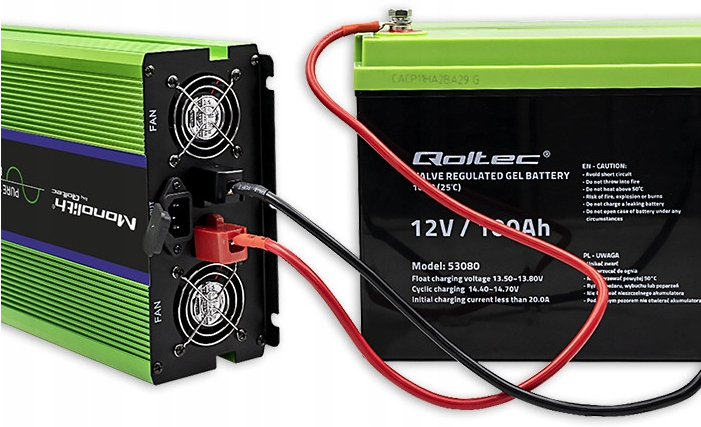 Інвертор 12 230 QOLTEC із чистою синусоїдою та зарядним пристроєм 5000 Вт (2328871139) - фото 7 Інвертор 12 230 QOLTEC із чистою синусоїдою та зарядним пристроєм 5000 Вт (2328871139) - фото 7