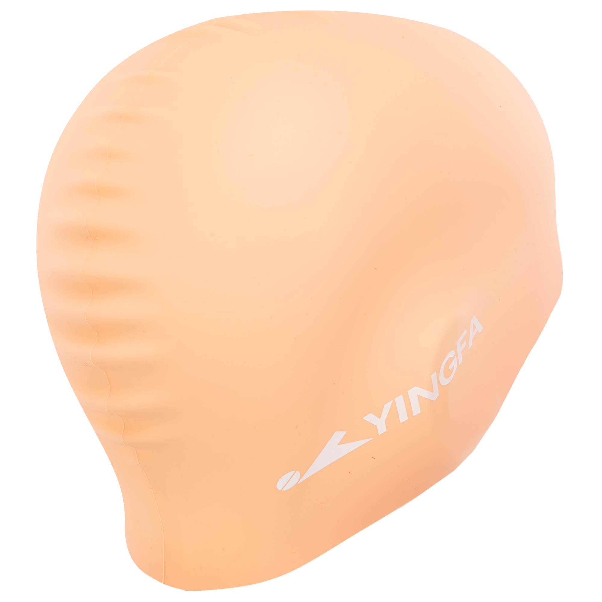 Шапочка для плавания для взрослых YINGFA C0081 силиконовая L Оранжевый (C0081_Оранжевый_L) - фото 4