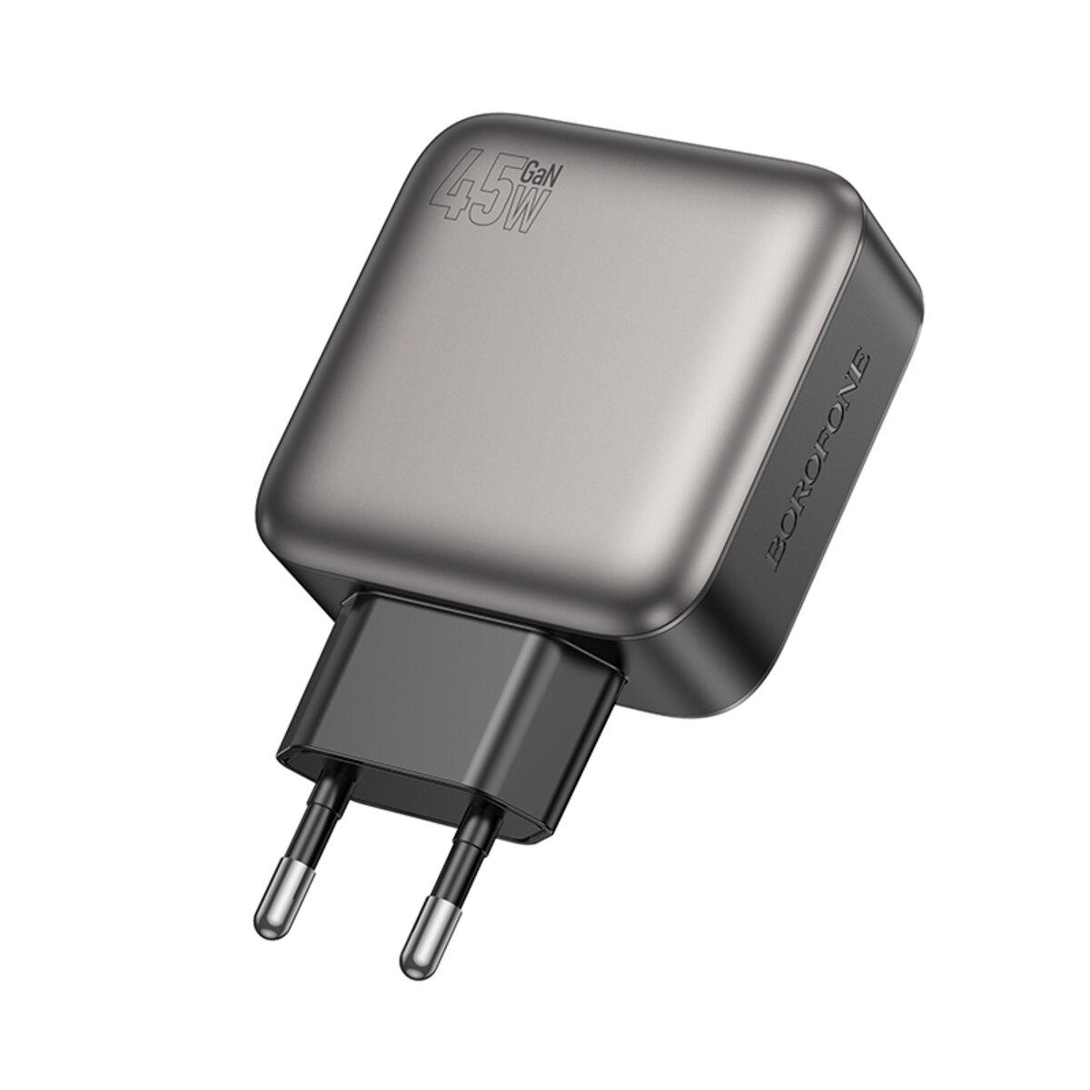 Зарядний пристрій Borofone BAS56A Absolute PD45W 2xType-C 1xUSB Charger EU Black (6941991116261)