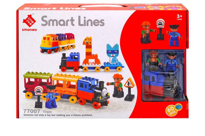 Конструктор Smoneo Веселый Поезд Разноцветный (77007)