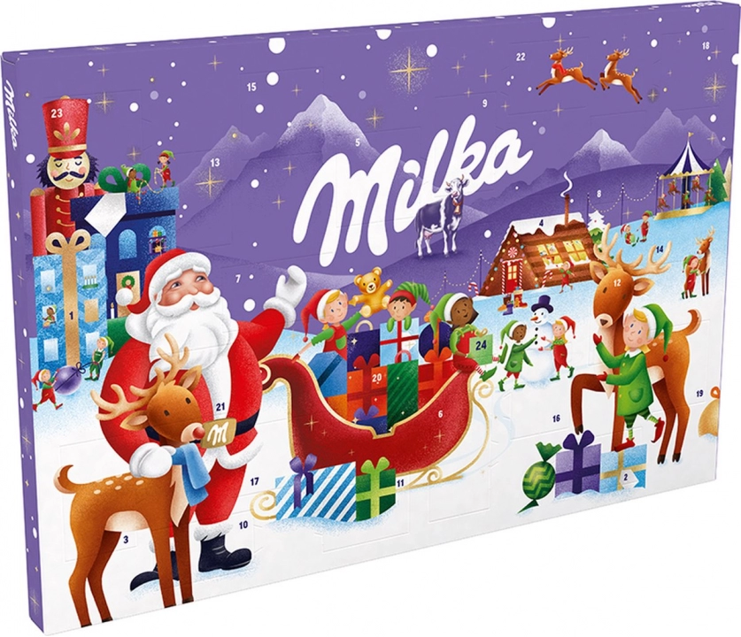 Шоколад молочный Milka Advent с адвент календарем 200 г