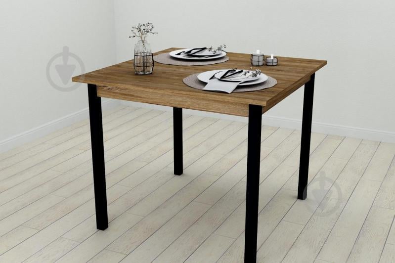 Стол кухонный Ferrum-decor Диего 75x90x90 Черный ДСП Дуб Таверна 16мм (DIE0020)