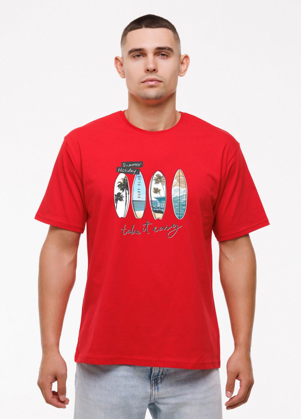 Футболка мужская Наталюкс Summer holiday 4XL Красный (1218019166471)