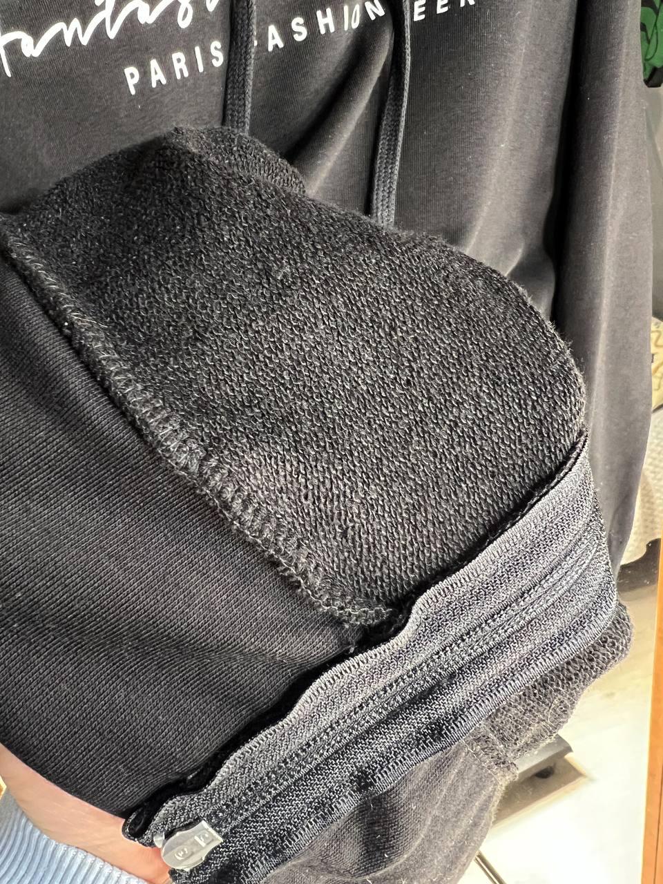 Худи женское JOGGY 8072 оверсайз с капюшоном удлиненное с карманами и молнией S Черный (3322) - фото 8 Худи женское JOGGY 8072 оверсайз с капюшоном удлиненное с карманами и молнией S Черный (3322) - фото 8