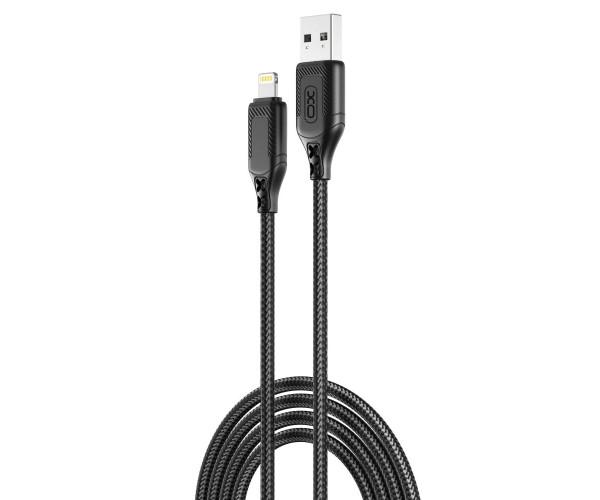 Кабель Usb Xo NB235 Zebra series Braided Lightning 24 A Black