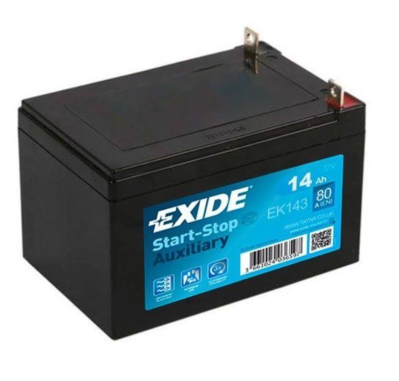 Аккумулятор мото EXIDE Start-Stop Auxiliary 6СТ 14 Ач Аз 12В 80А EN EK143 (76102)