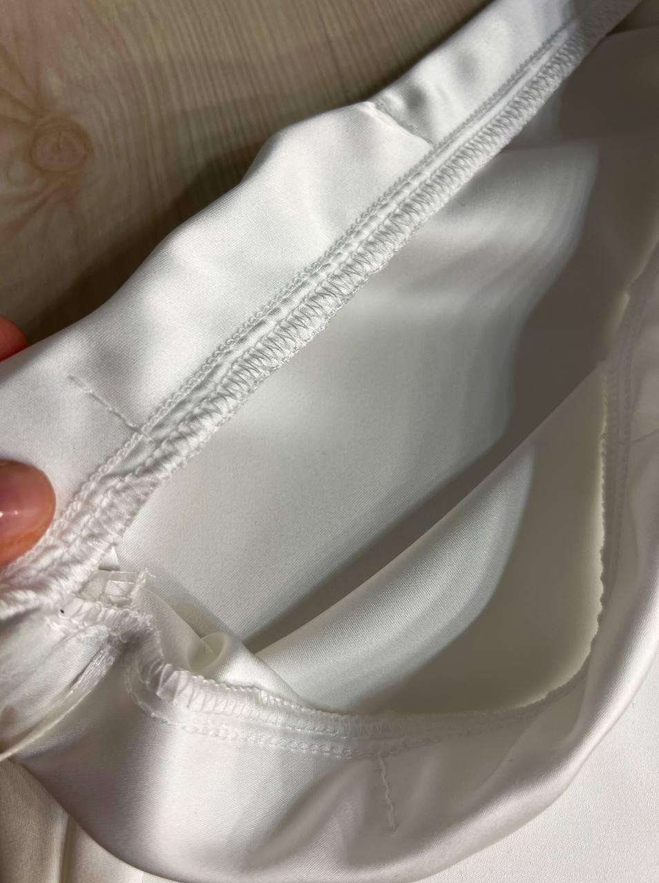 Юбка женская Gritana 230 атласная королевский шелк с разрезом на резинке L Белый (26468192) - фото 7