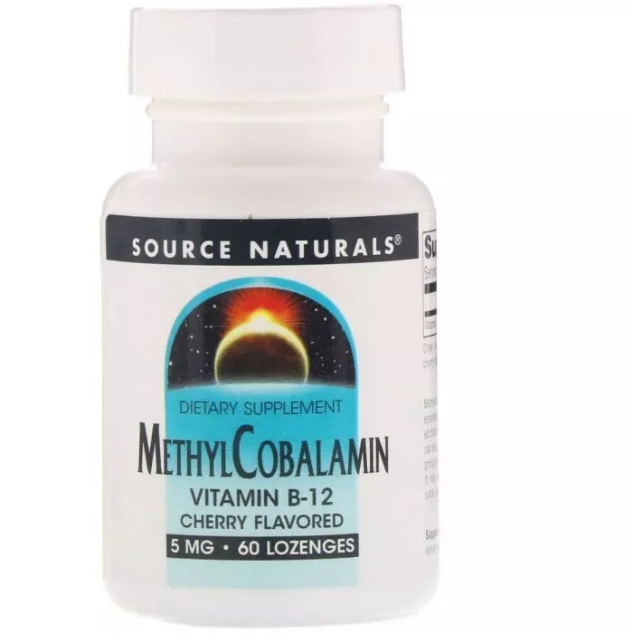 Метилкобаламин В12 Source Naturals вкус вишни 5 мг 60 таблеток для рассасывания (SN1329)