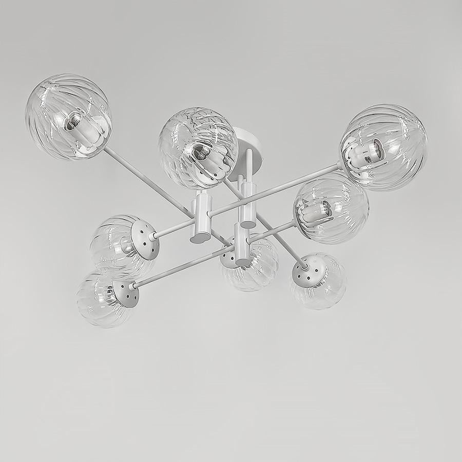 Люстра стельова на 8 прозорих плафонів Білий (51797/8 WT+CL) - фото 4 Люстра стельова на 8 прозорих плафонів Білий (51797/8 WT+CL) - фото 4