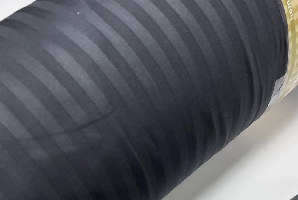 Комплект постельного белья на резинке Stripe LUX 1/1 см семейный/наволочки 50х70/70х70 см Dark Night (3911) - фото 2