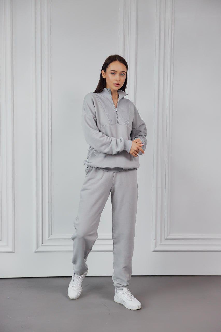 Костюм спортивный женский М148.3 3-х нитка L Пепельный (167-1-62) - фото 2 Костюм спортивный женский М148.3 3-х нитка L Пепельный (167-1-62) - фото 2