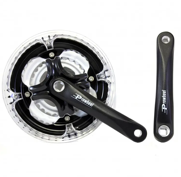 Шатуни PROWHEEL MY-AC41 48/38/28T MTB під квадрат 170 мм Чорний/Прозорий