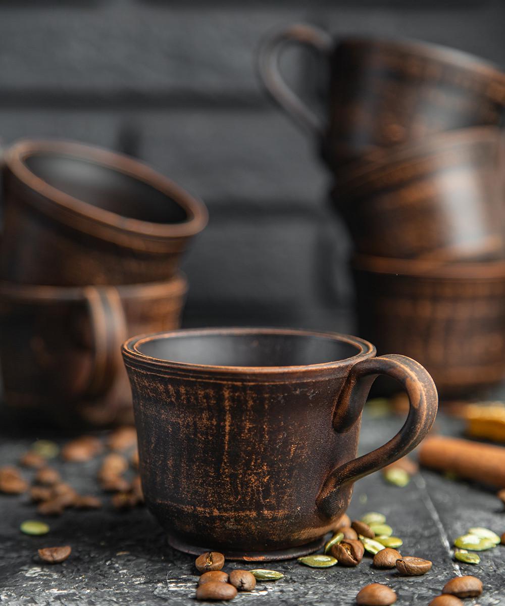 Набор чашек для кофе из красной глины 150 мл 6 шт. (1371-6) - фото 2 Набор чашек для кофе из красной глины 150 мл 6 шт. (1371-6) - фото 2