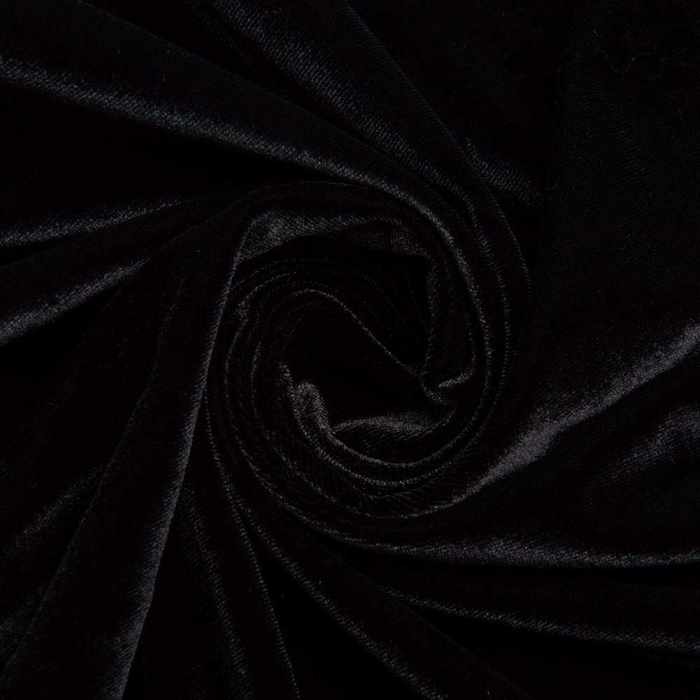 Тканина костюмна оксамитова стрейчева 300 гр/м2 Чорний (25365)
