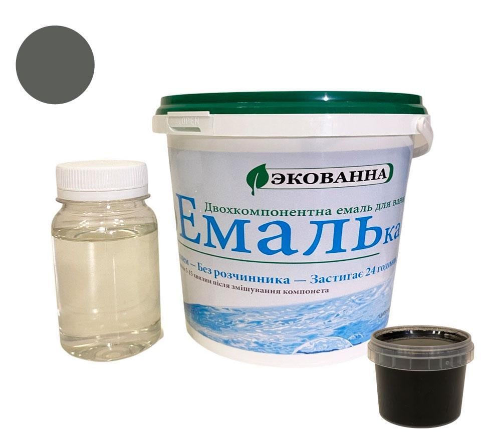 Эмаль для реставрации ванн ЭкоВанна ЭкоЭмалька 1000 г Черный (23915885)