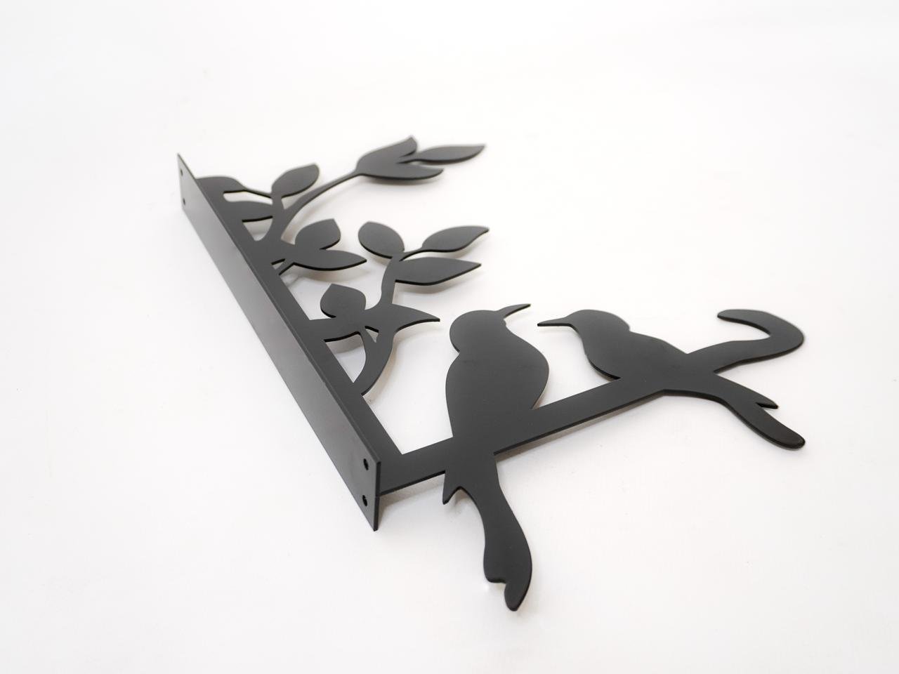 Кронштейн Птицы для кашпо с цветами метал Черный (М015) - фото 4