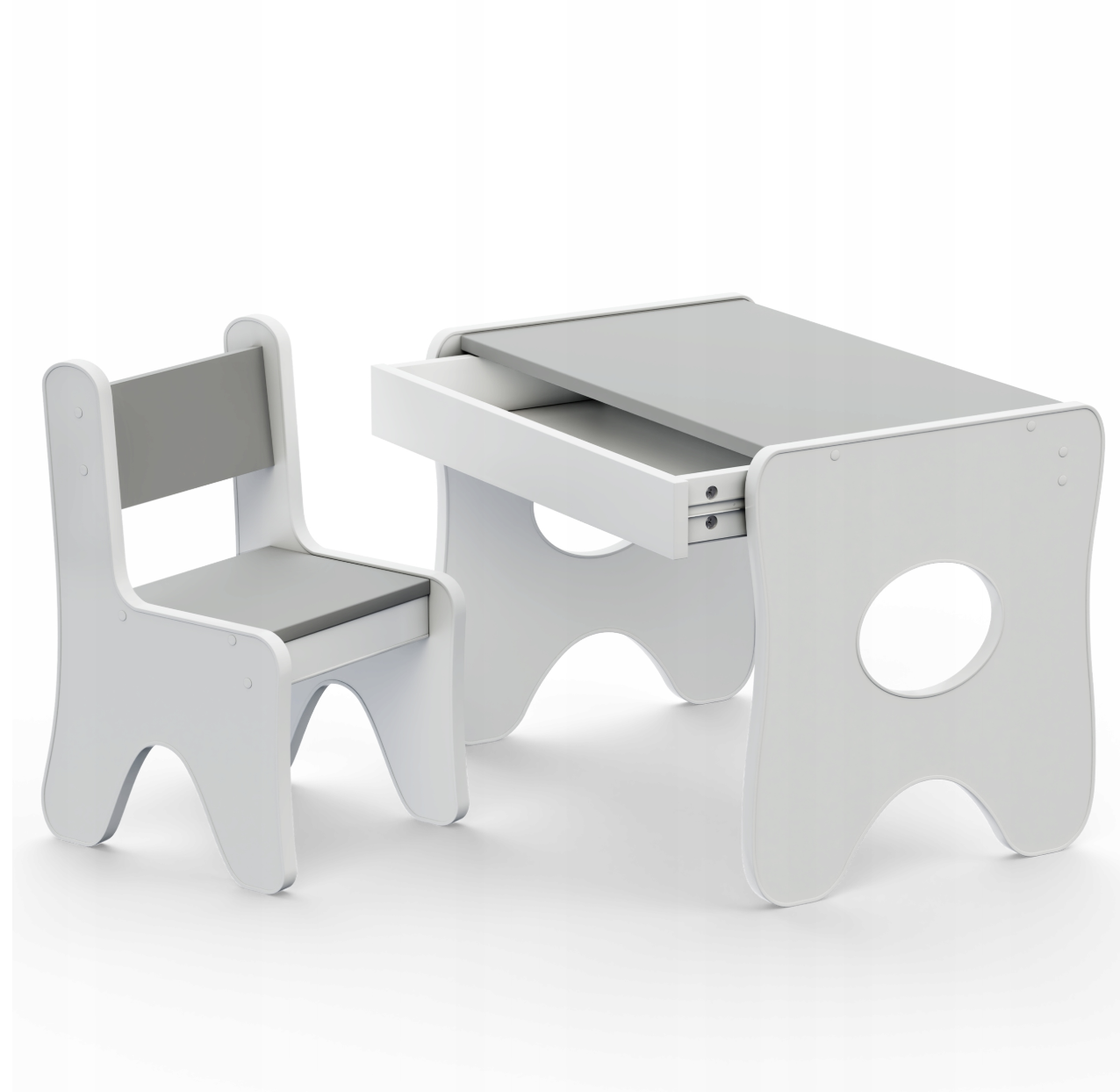 Детский стул для игровой комнаты Tiding Bag 55х37х33 см Белый с серым - фото 4