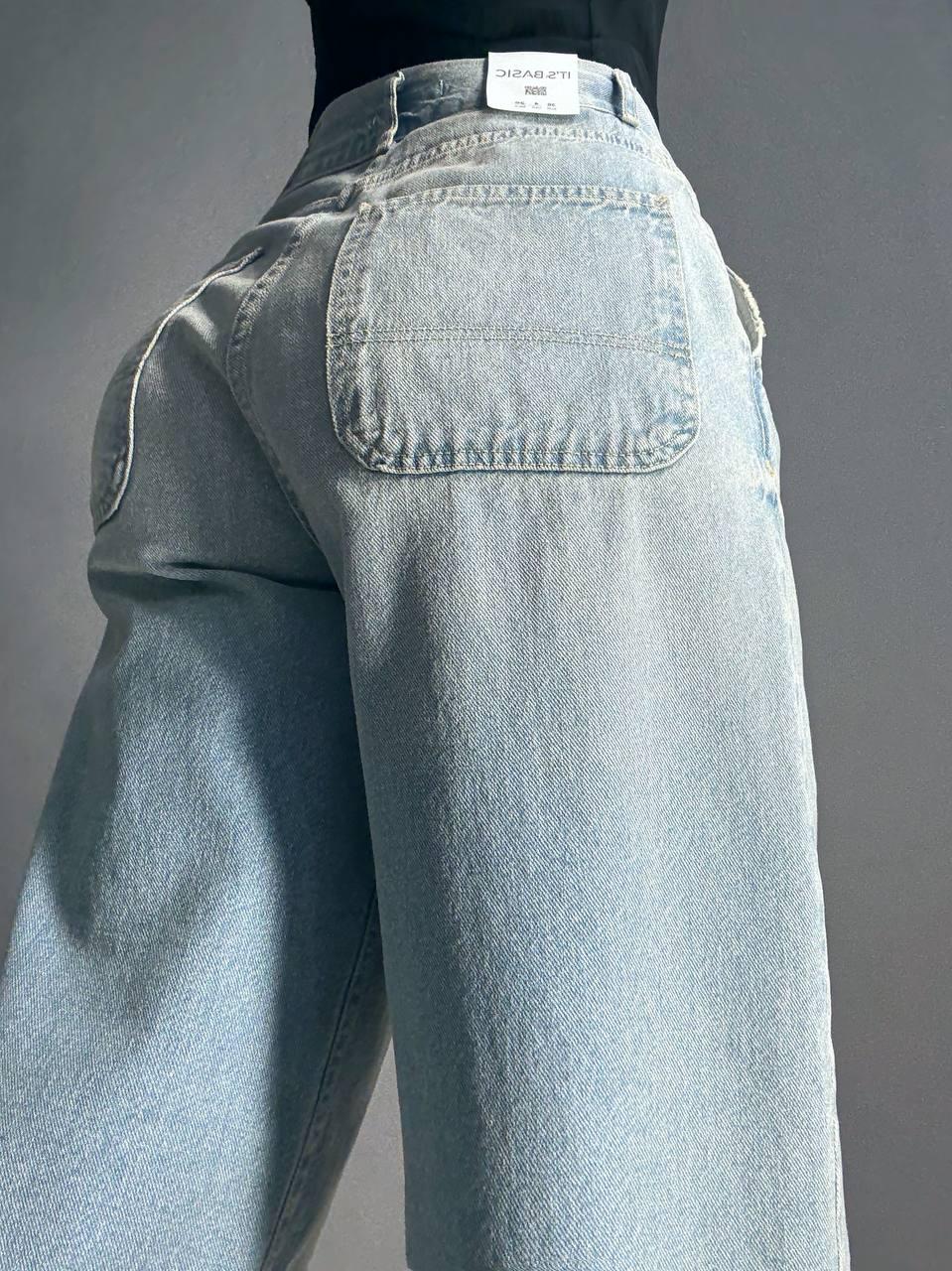 Джинси жіночі Its Basic 3097 SKATER jeans широкі косі кишені р. 36 Блакитний (1727) - фото 3 Джинси жіночі Its Basic 3097 SKATER jeans широкі косі кишені р. 36 Блакитний (1727) - фото 3