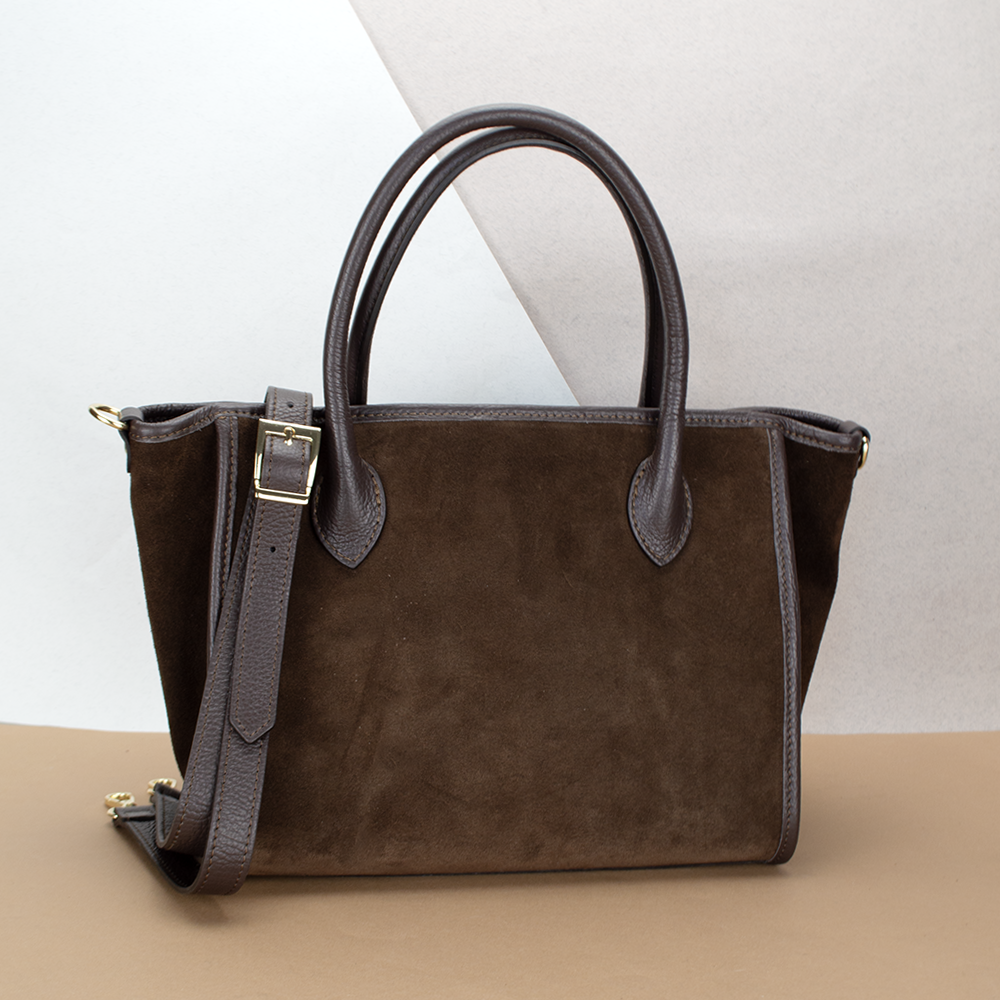 Сумка жіноча замшева Virginia Conti 03756 з 2 ручками Шоколадний (2417511531) - фото 1