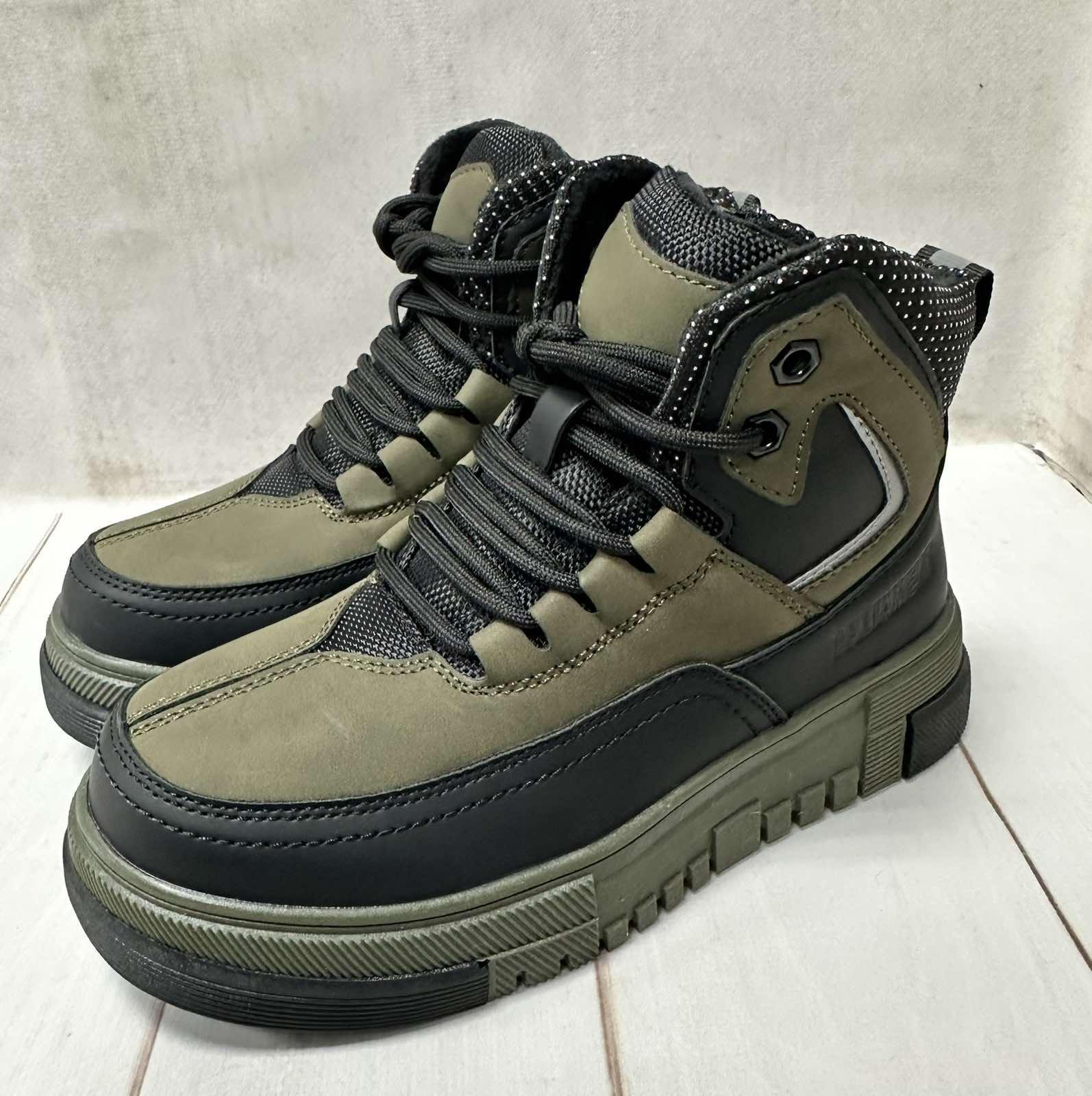 Кросівки зимові дитячі на овчині Paliament р.32 21 см Хакі - фото 6