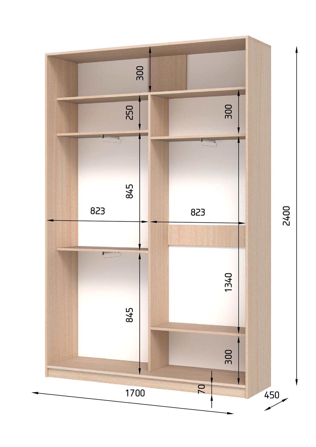 Шафа-купе дводверна SENAM E-Line з дзеркалом 170х45х240 см Білий - фото 3