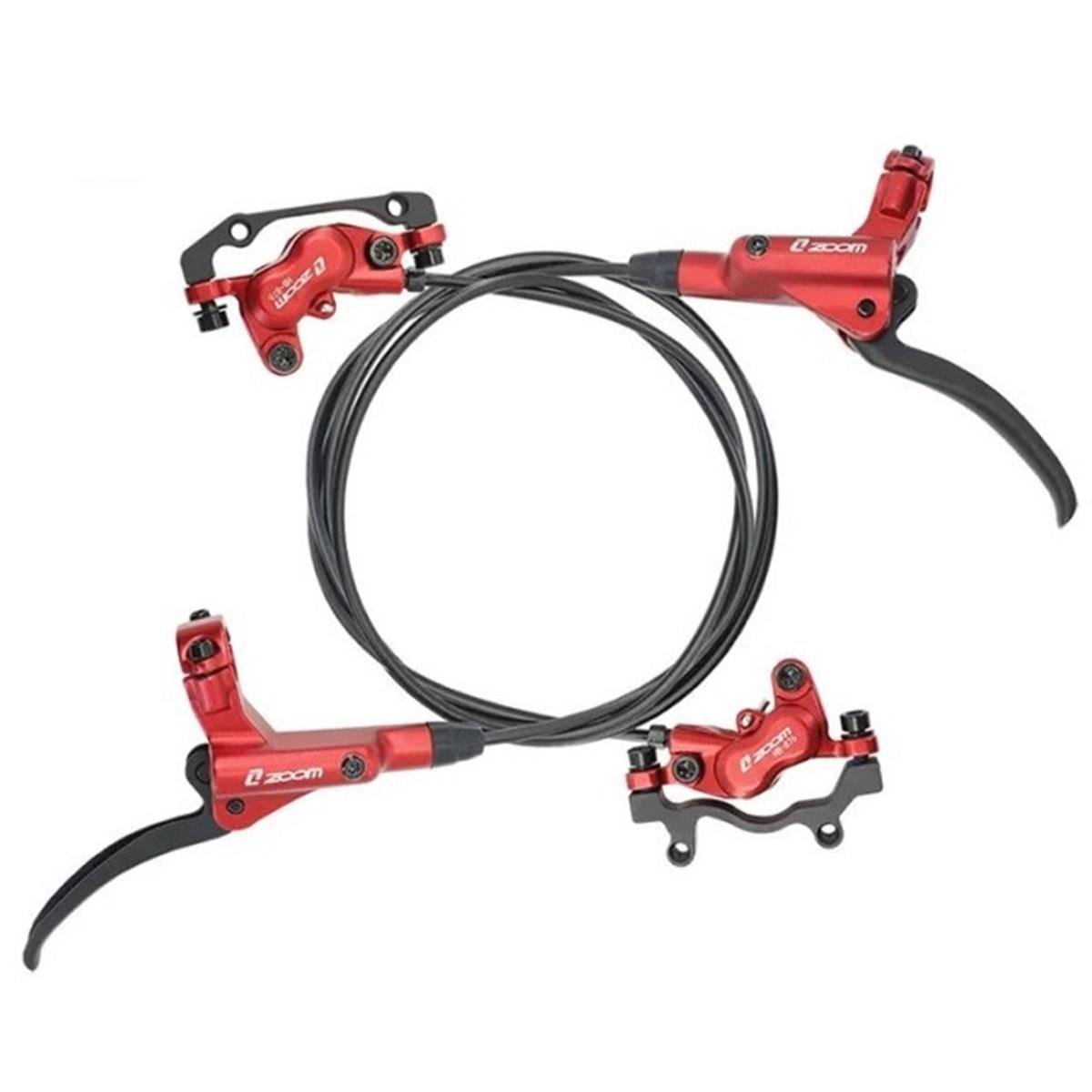 Тормоза дисковые гидравлические 4х поршневые Zoom HB-876 Красный (ZOOM-HB876-3748UA)