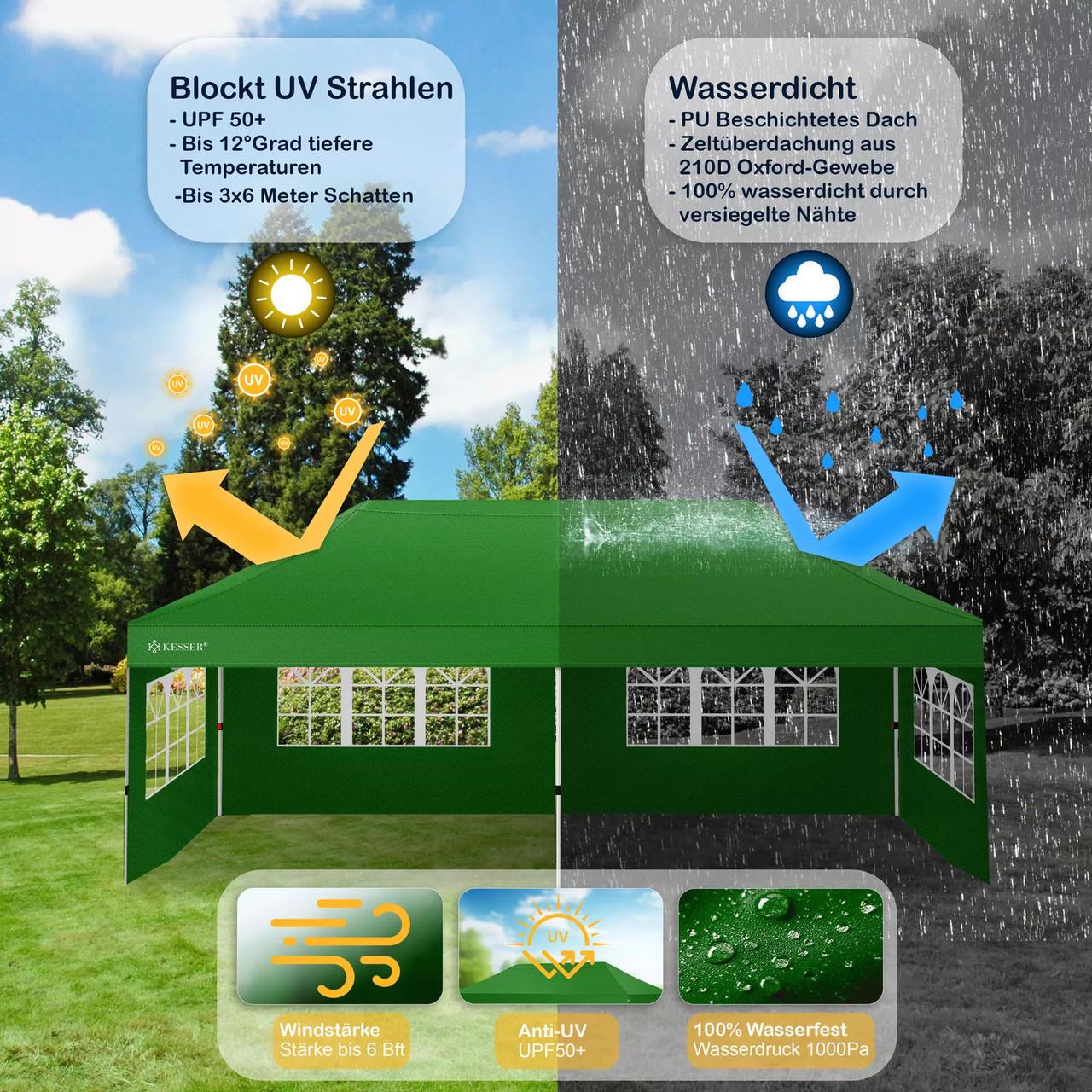 Павільйон садовий KESSER 6x3 м UV50+ Зелений - фото 7 Павільйон садовий KESSER 6x3 м UV50+ Зелений - фото 7