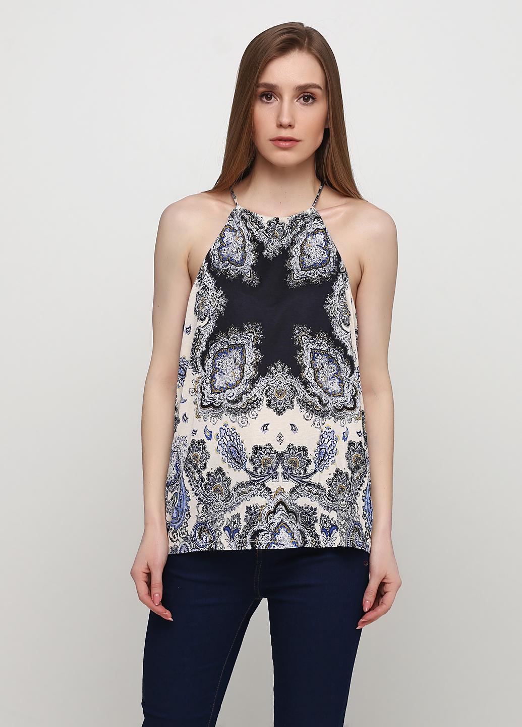 Топ женский Узор L Светло-бежевый/Синий (7556849RP3)