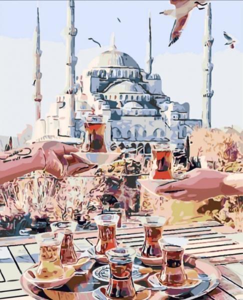 Картина по номерам Strateg Города Турецкий чай в термопакете 40х50 см (SY6093-mt)