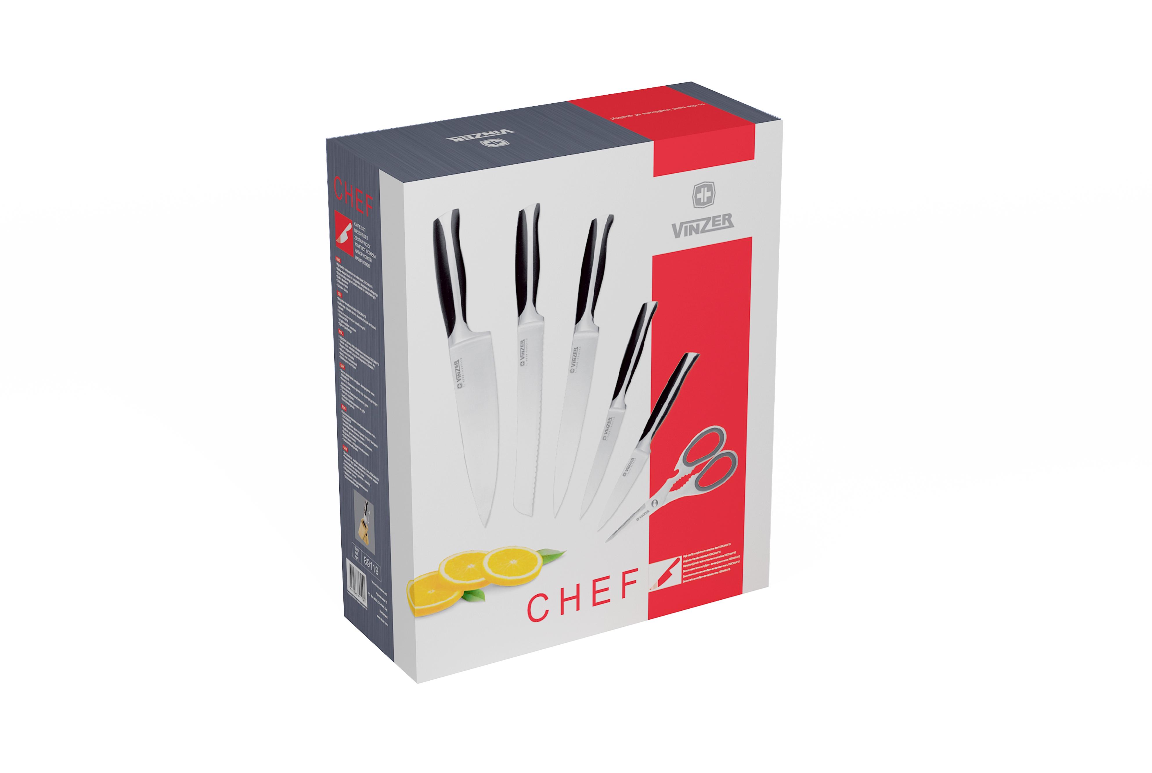 Набор ножей Vinzer Chef 7 пр. (89119) - фото 5 Набор ножей Vinzer Chef 7 пр. (89119) - фото 5