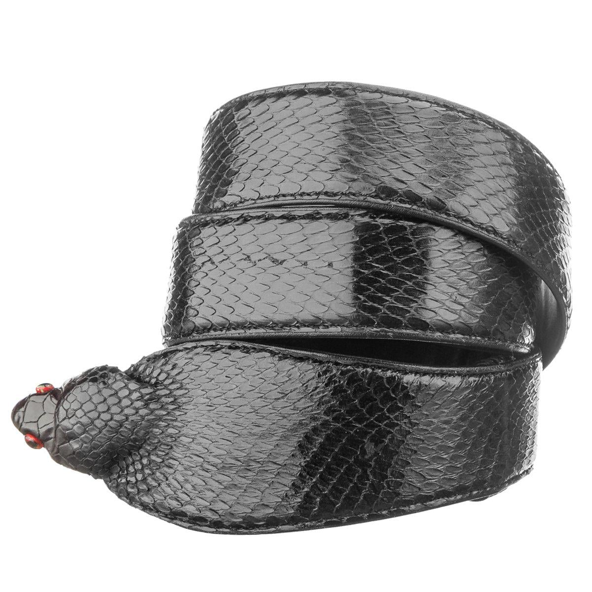 Ремень SNAKE LEATHER 18594 из натуральной кожи кобры 120 см Черный (23882)