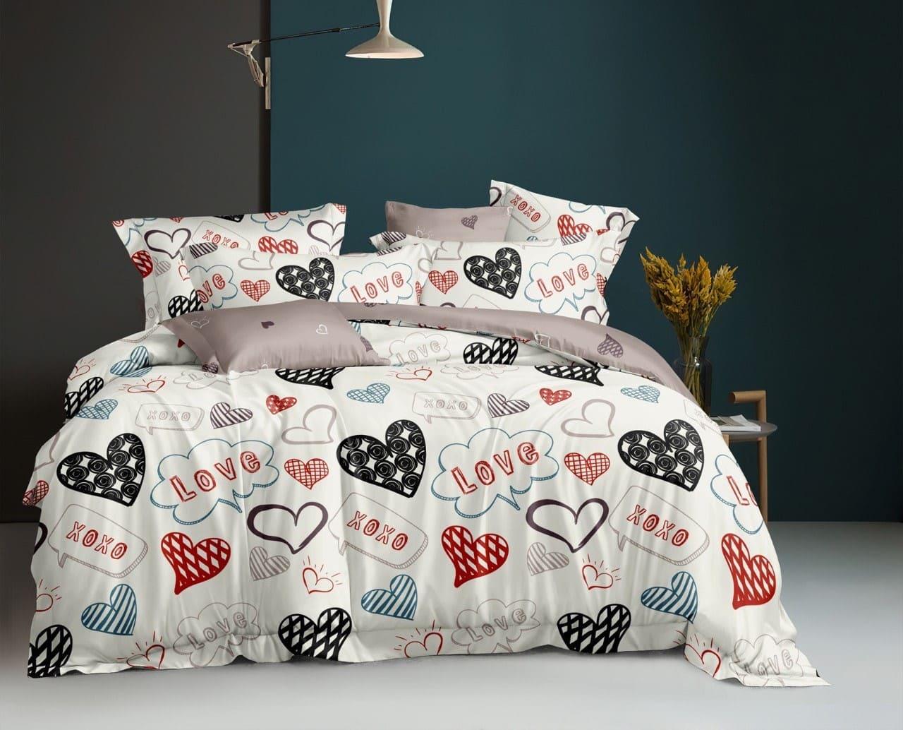 Комплект постільної білизни Ecotton Серце сімейне 150х215 см Білий (23250)