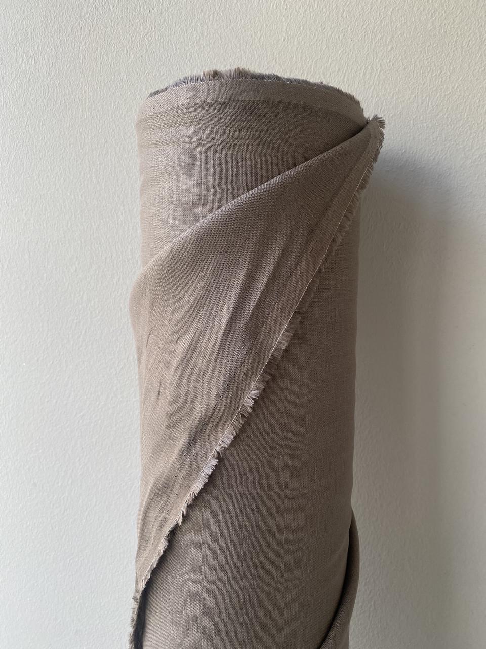 Ткань LINEN PLUS льняная натуральная 143 см 821 Серо-коричневый - фото 7