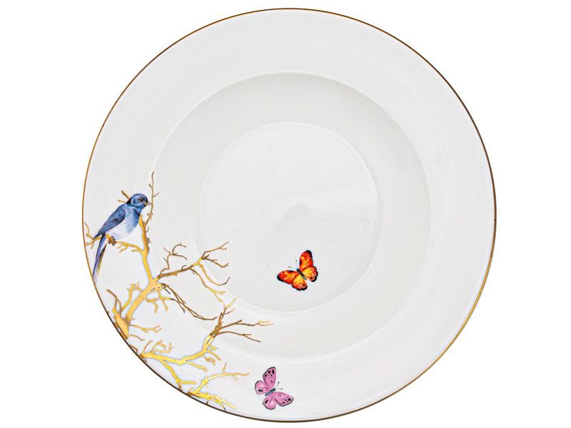 Тарілка глибока порцелянова Light House Синя пташка 25 см Білий (264-634-2)