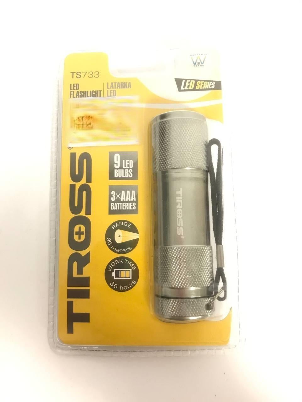 Фонарик светодиодный портативный Tiross TS-733 3AAA Silver (10301818)