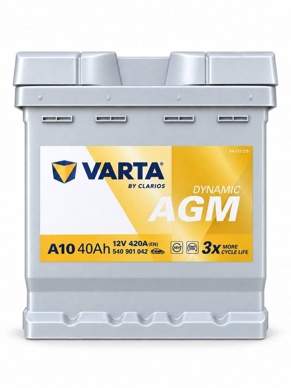 Акумулятор автомобільний Varta AGM A10 40 Ah 420A R+ 12V (3192605564)