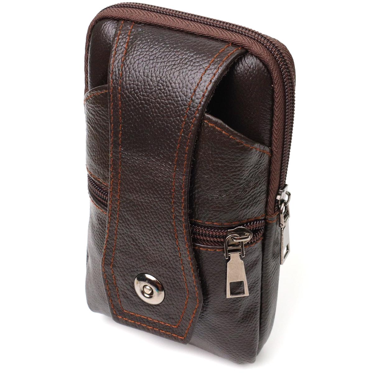 Мужская сумка на пояс Vintage Bag 22246 Коричневый