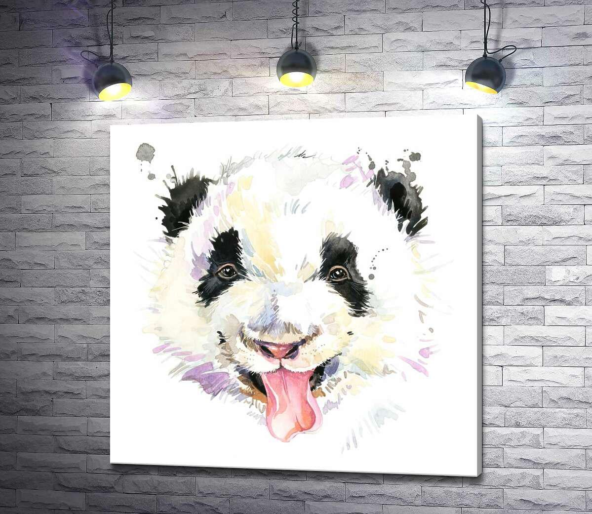 Картина ArtPoster Веселая панда показывает язык 130x130 см Модуль №1 (001440)
