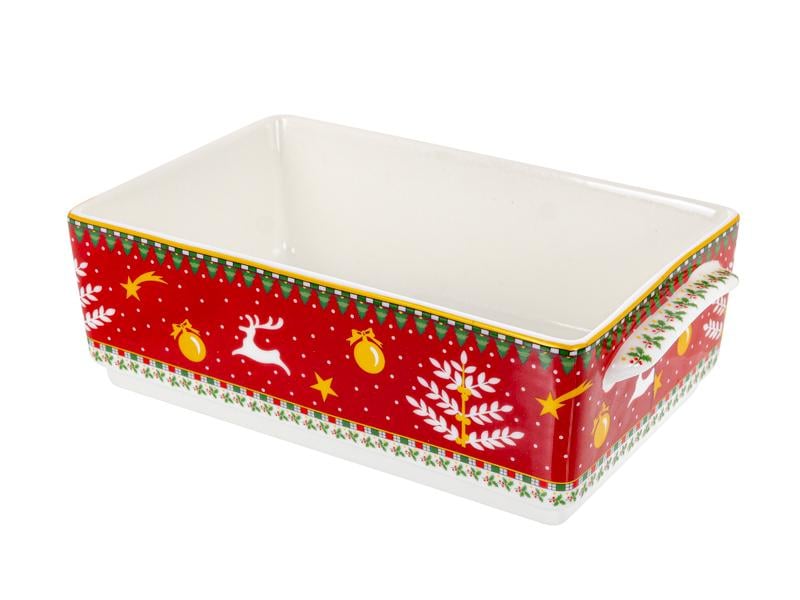 Блюдо для запікання порцелянове Різдвяна колекція 20х12х6 см (924-832)