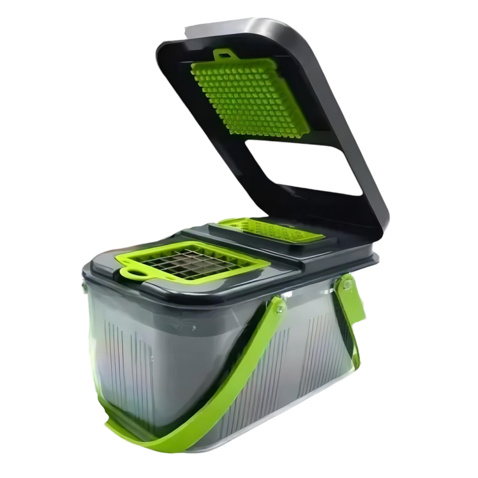 Овощерезка кухонная Stenson R93235 22в1 с контейнером Зеленый (27457382)