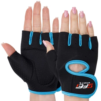 Перчатки для фитнеса FITNESS BASICS S Черный/Голубой (BC-893)