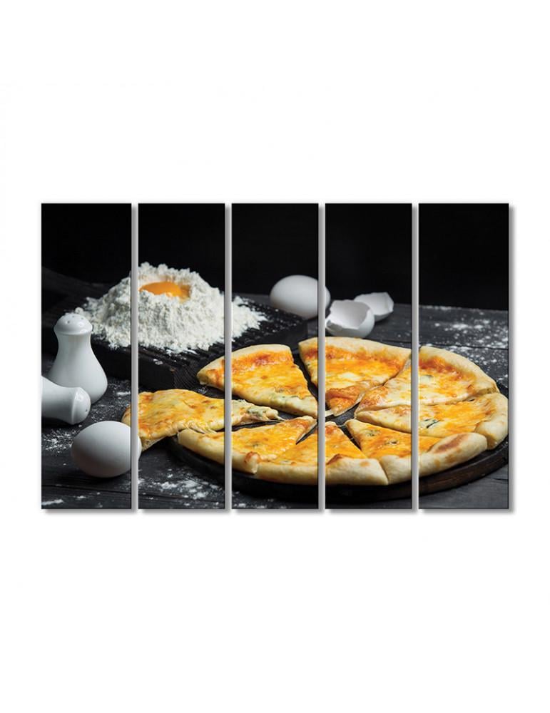 Картина модульная Пицца 4 сыра 5 модулей 80x120 см