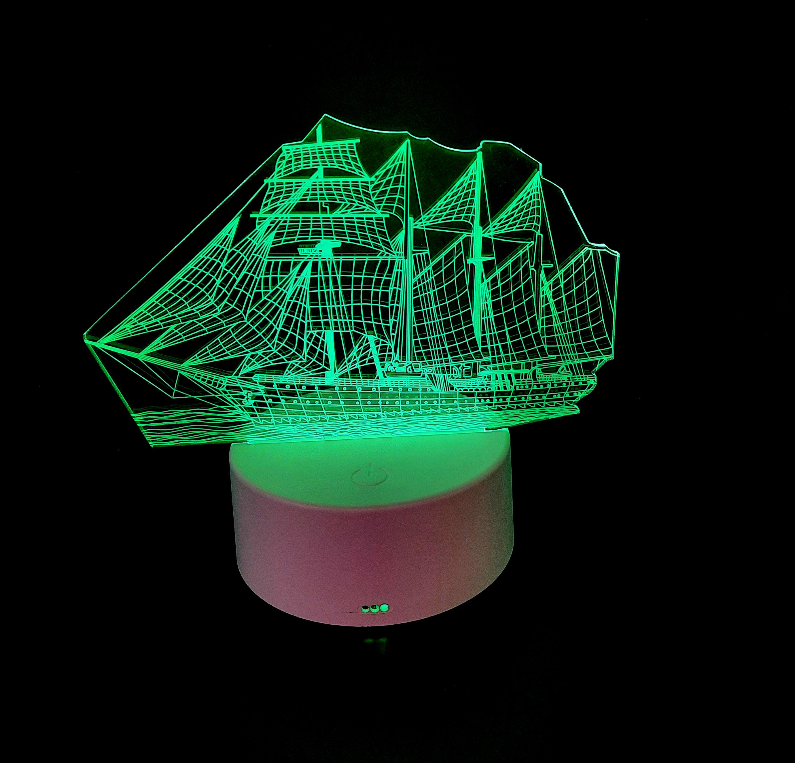 3D LED ночник светильник 16 цветов Парусник