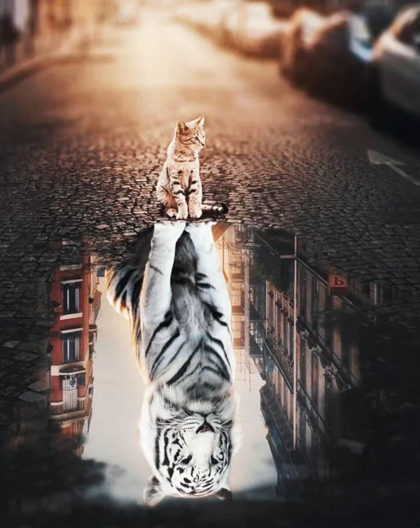 Алмазна мозаїка Юний тигр 30х40 см на полотні з підрамником (GB75394)